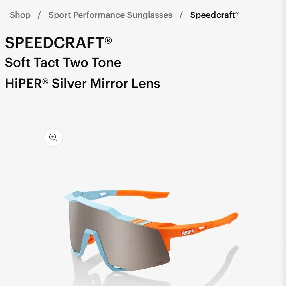 100% Percent Speedcraft Soft Tach Two Tone Baseball Sunglasses LikeNew Condition